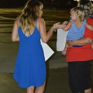 Strappy blue sundress!